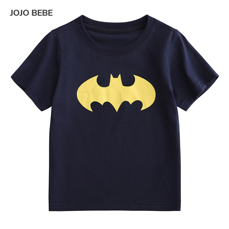 JOJOBEBE ropa infantil europea y americana verano nuevos niños de manga corta de dibujos animados de manga corta impresa cuello redondo niños Camiseta de algodón