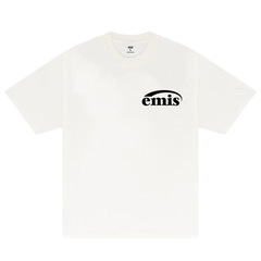 韓国潮牌emis半袖灰色男女同型カジュアルtシャツ純綿女性夏丸襟上着クロスボーダー