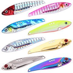 Wholesale zinc alloy dragon tooth 3g-18g laser VIB iron plate long-range hard bait Luya bait blood groove hook three hooks
