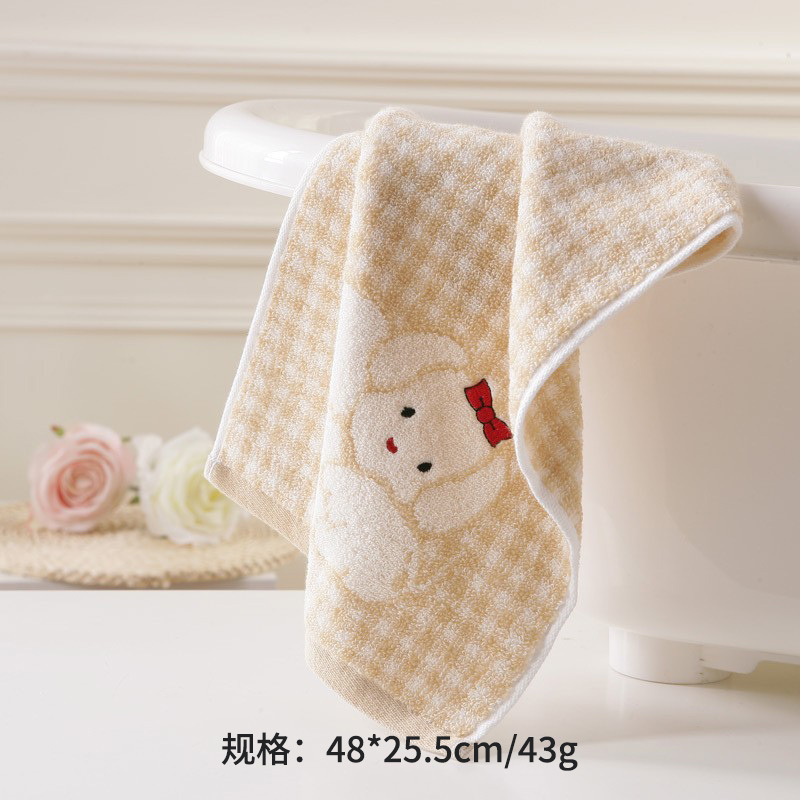 本物のゴールドサイズの純綿タオル、柔らかく吸収性のある無撚糸刺繍入り子供用フェイスタオル T1173W|undefined