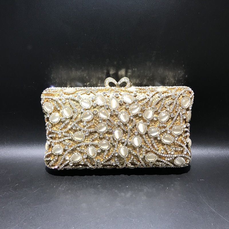* Bolsa de diamante de ojo de gato bolsa de cena de cristal de metal bolso de diamantes hecha a mano bolso de damas AliExpress duro