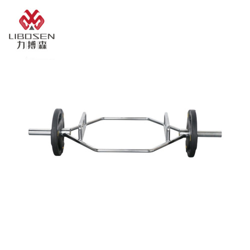 Commercial gym hexagonal hole power pull rod, large circular bar deep squat, shrug standard o bar weightlifting rod
