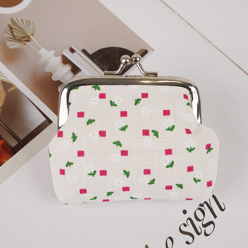 3-inch Spring Small Floral Handbag Coin Purse for Women Short Wallet Candy Color Card Holder Fashion Versatile