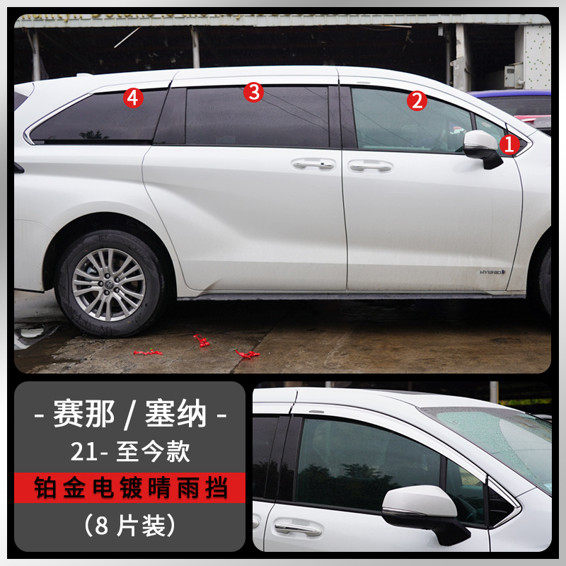 Tenxinrui aplicable a la modificación Saina con lente streamer bloque de piedra arena Sena ventana lluvia ceja protector de la lluvia suministros del coche