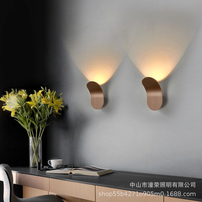 led rocker wall lamp indoor bedroom bedside creative wall lamp Nordic living room background wall aisle stairs wall lamp