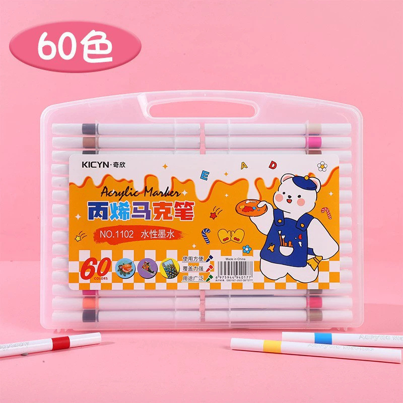 Marcador de acrílico plegable de color para niños graffiti pintura de lápiz de color rápido secado impermeable sin olor conjunto de lápiz de marca