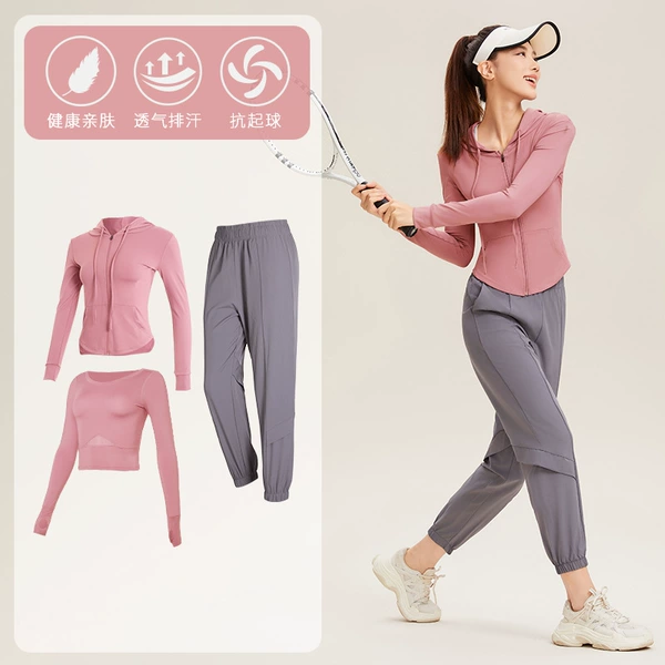 [Long sleeve] Meisha color+light gray three -piece TC44201