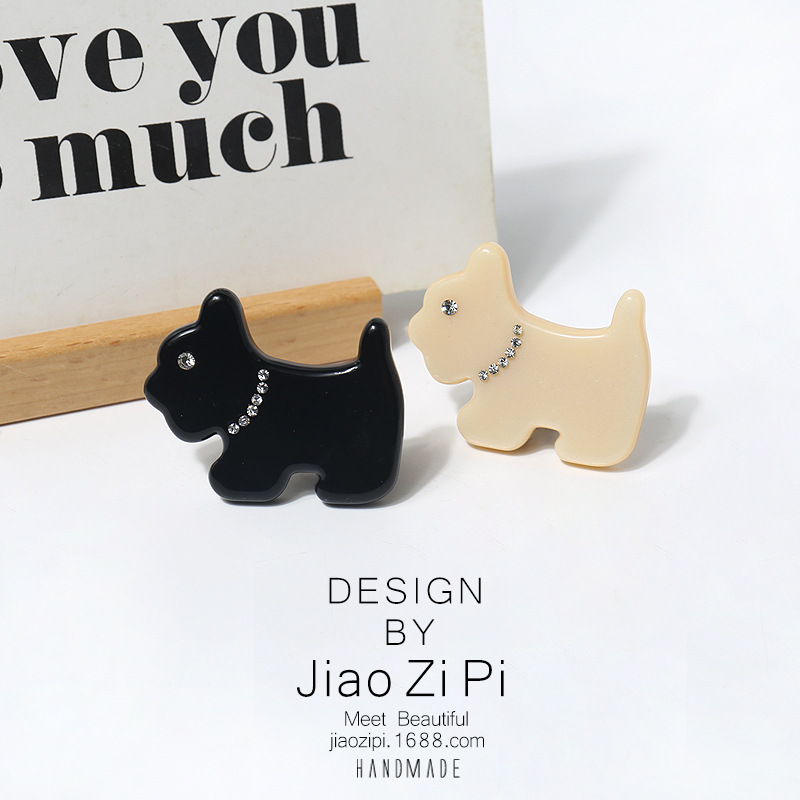 Simple ins necklace Bulldog hairpin elegant temperament side clip broken hair bangs clip creative all-match hair accessories