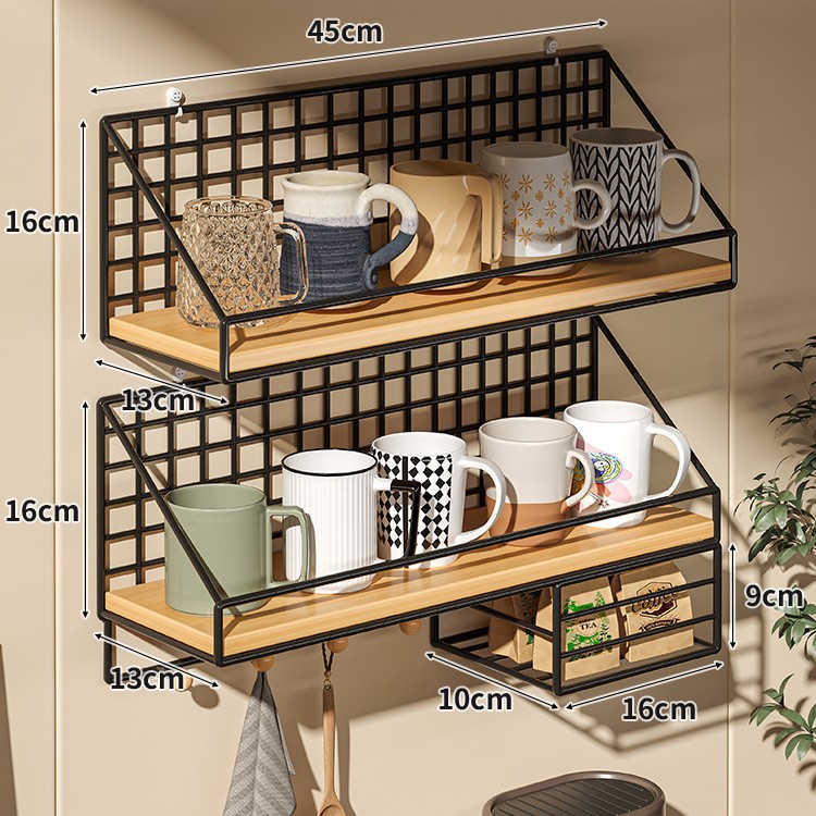 Taza colgada en la pared, taza de agua sin perforación, taza de café colgada en la pared, taza de té colgada en la pared, bolsa de té colgada en la pared