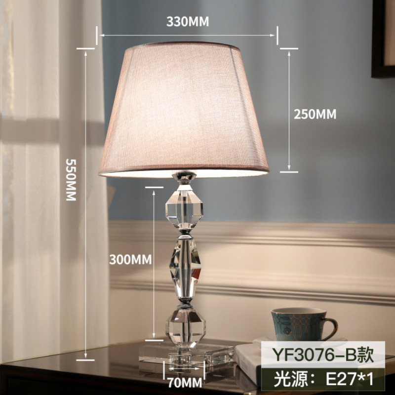 軽豪華水晶電気スタンドinsシンプル寝室ベッドヘッドランプヨーロッパ風リビング電気スタンドtable lamp|undefined