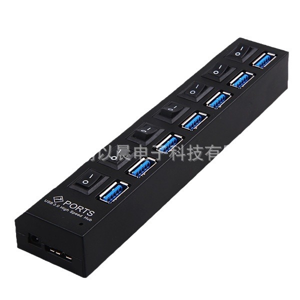 Hub USB 3.0 de 7 puertos con interruptores individuales expansión envío masivo