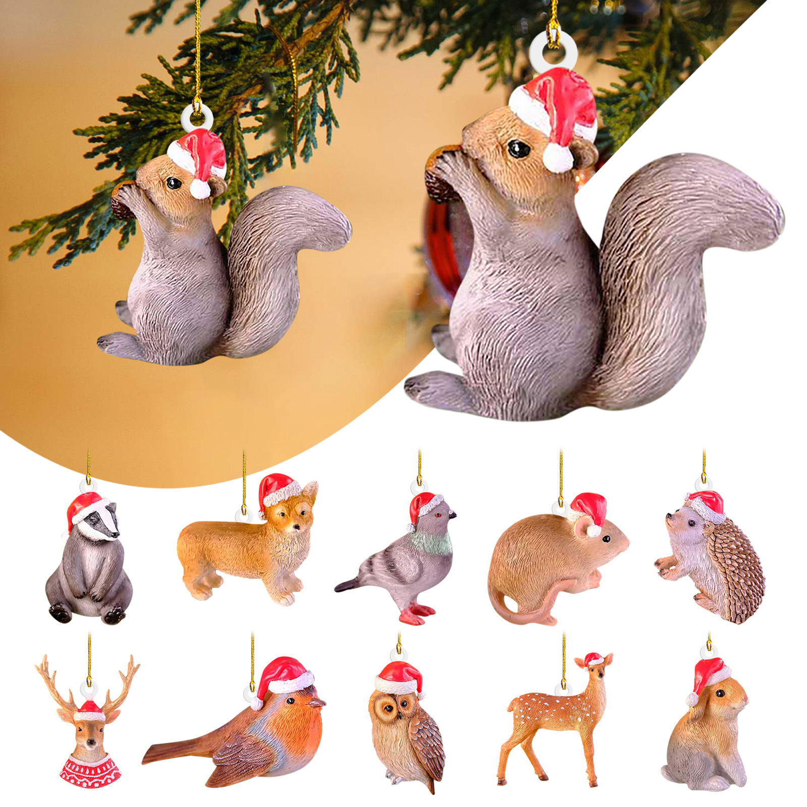 Christmas Cute Animal Arylic Party Hanging Ornaments display picture 1