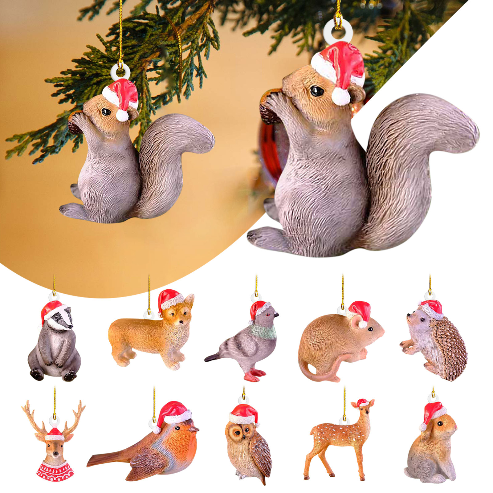 Noël Mignon Animal Arylique Fête Ornements Suspendus display picture 1