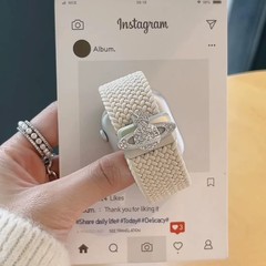 軽量フラッシュドリル高級感編みナイロンバンドはアップル腕時計iwatchs10987バンド654に適している