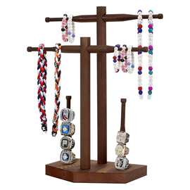 跨境木质桌面首饰项链展示架实木棒球奖牌支架棒球戒指底座底托