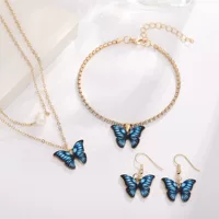Butterfly pendant бабочка кулон ожерелье набор бабочки браслет серьги женские трансграничные ювелирные изделия набор