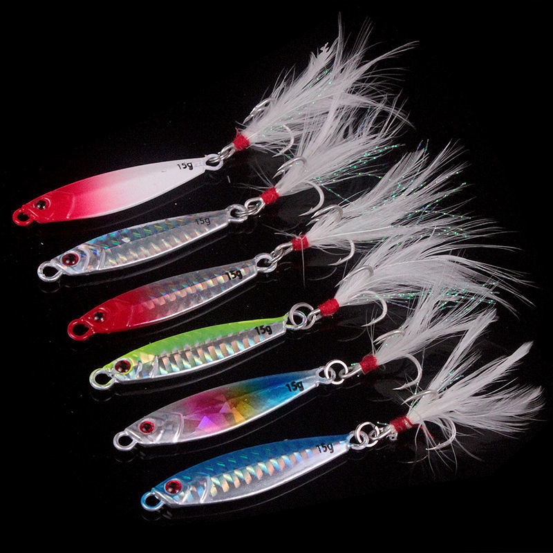 Metal Jigging Spoon Lures Wobbler Jig Bait Carp Striped Bass Fishing Tackle SwimBait