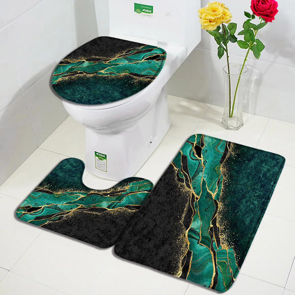 Baño transfronterizo de tres piezas aislante de frío absorción de agua alfombra de franela resistente al desgaste y sucia fácil de cuidar alfombra antideslizante de decoración doméstica