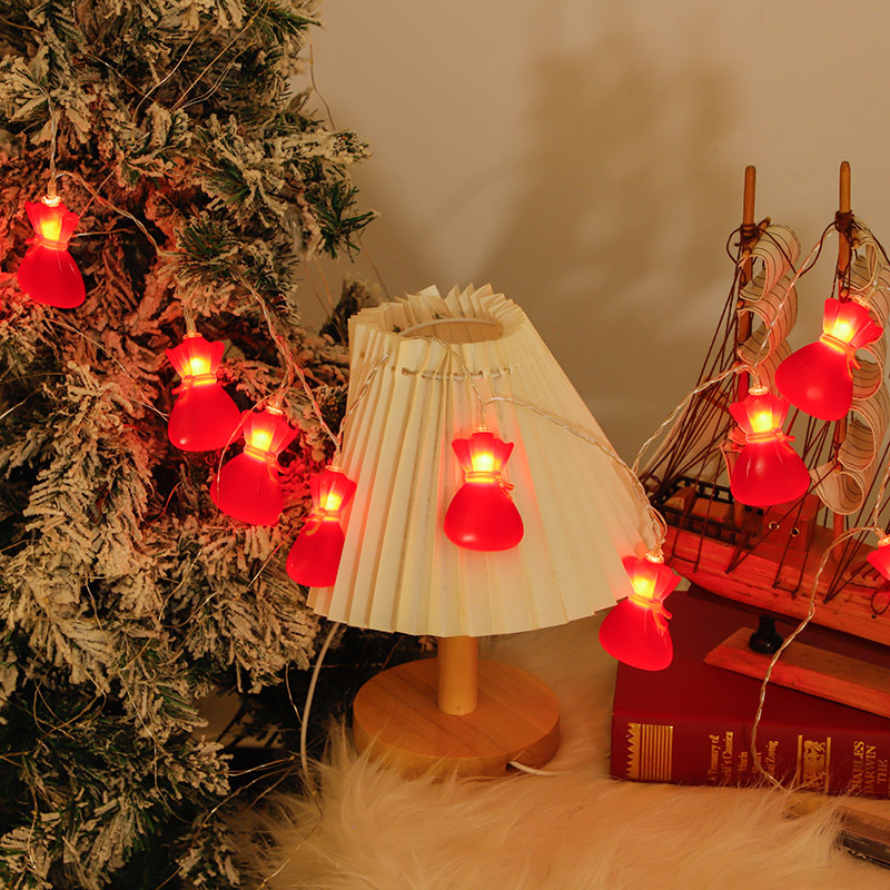 Decoración navideña, luces de colores, luces intermitentes, luces de cadena, alces huecos, luces colgantes, decoración de la habitación de la niña, atmósfera del maletero