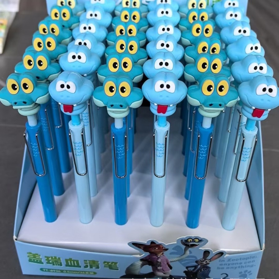 cartoon quick dry rollerball pen with animals for students