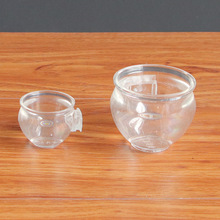 绣眼画眉八哥鸟食杯玻璃鸟食罐塑料透明红子颠颏盒水杯缸鸟笼配件