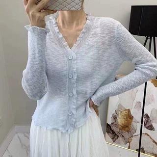 薄款外搭配裙子上衣女针织衫慵懒披肩罩衫时尚防晒衫开衫夏季冰丝