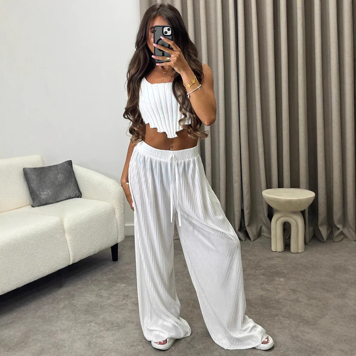 European and American Cross-Border 2025 Amazon New Fashion Sports Pants Women's Loose Casual Pants Pants Factory Direct Sales