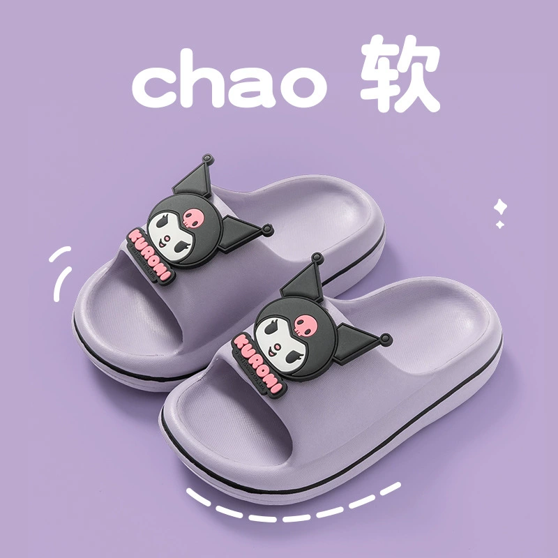 Детские тапочки Nanpowan coolomi, летние домашние тапочки для девочек, бесшумных нескользящих детских тапочек Sanrio для родителей и детей