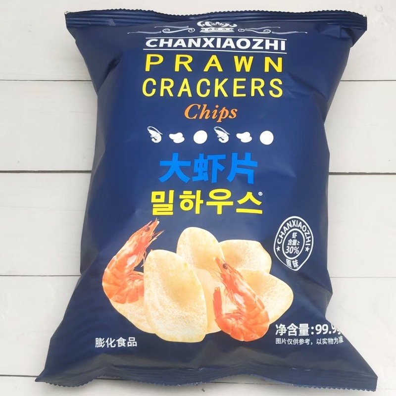 馋小智99.9g原味大虾片袋装儿童办公休闲追剧解馋膨化虾片零食|undefined
