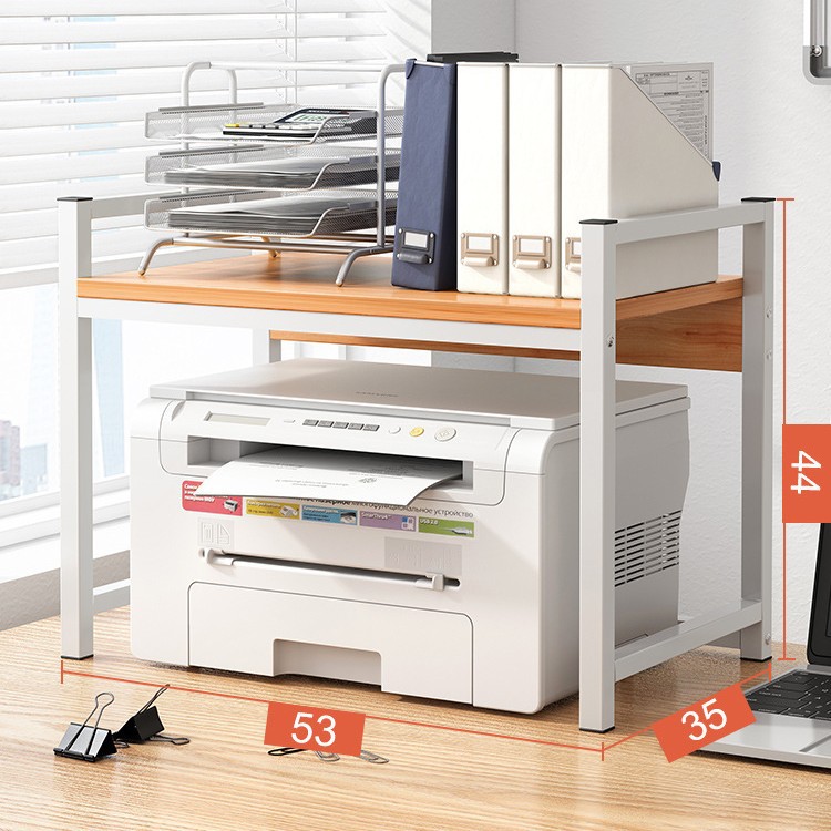 [H 형 높이] 더블 레이어 53x35x44-고대 오크 + 흰색 프레임