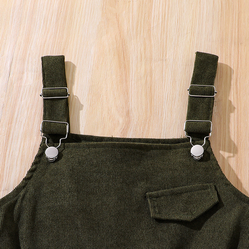 Girls' overalls set Korean version autumn and winter new item, mid size sleeved knitted sweater long pants two-piece_voghion.com