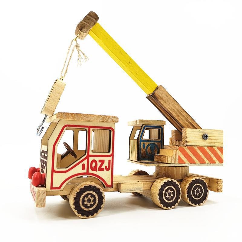 Wooden simulation crane model crane crane model children's toys wooden car boutique ornaments wholesale Wooden simulation crane model crane crane model children's toys wooden car boutique ornaments wholesale