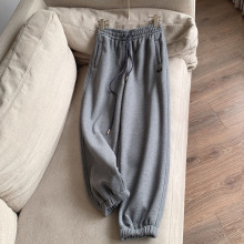 2025新款秋棉 加绒加厚束腿卫裤 保暖休闲运动裤女批发H12BK13051