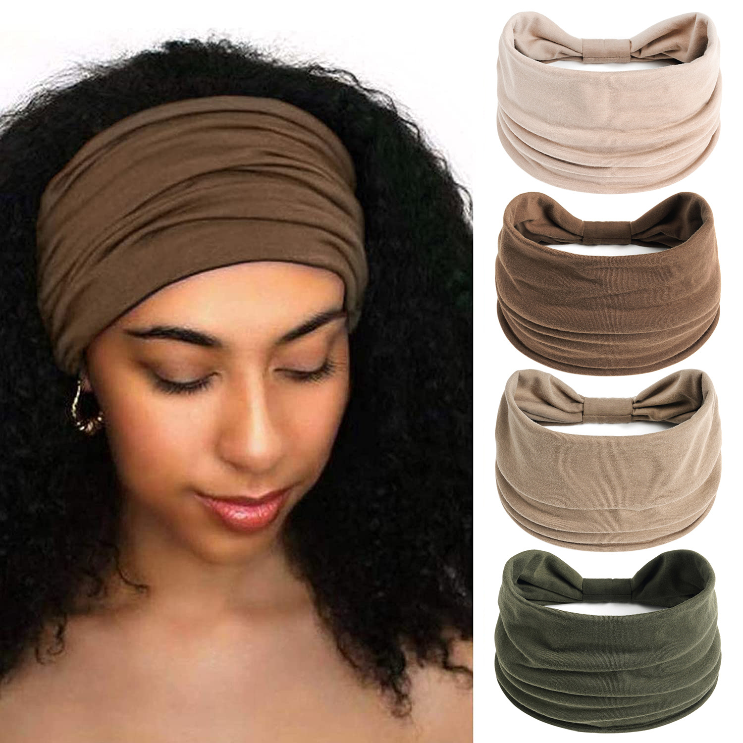 Solid Color Elastic Sports Hair Band Wide Yoga Hair Band Antiperspirant Sweat Absorbing Macaron Headband Waist Hair Band for Women