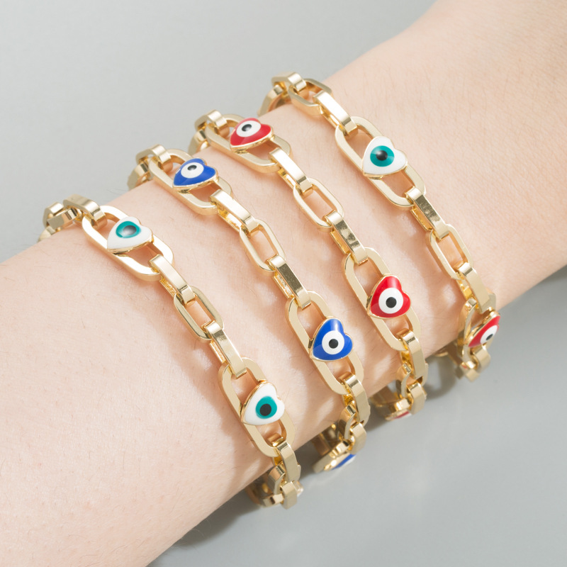 Fashion Heart Shape Copper Bracelets Enamel Copper Bracelets