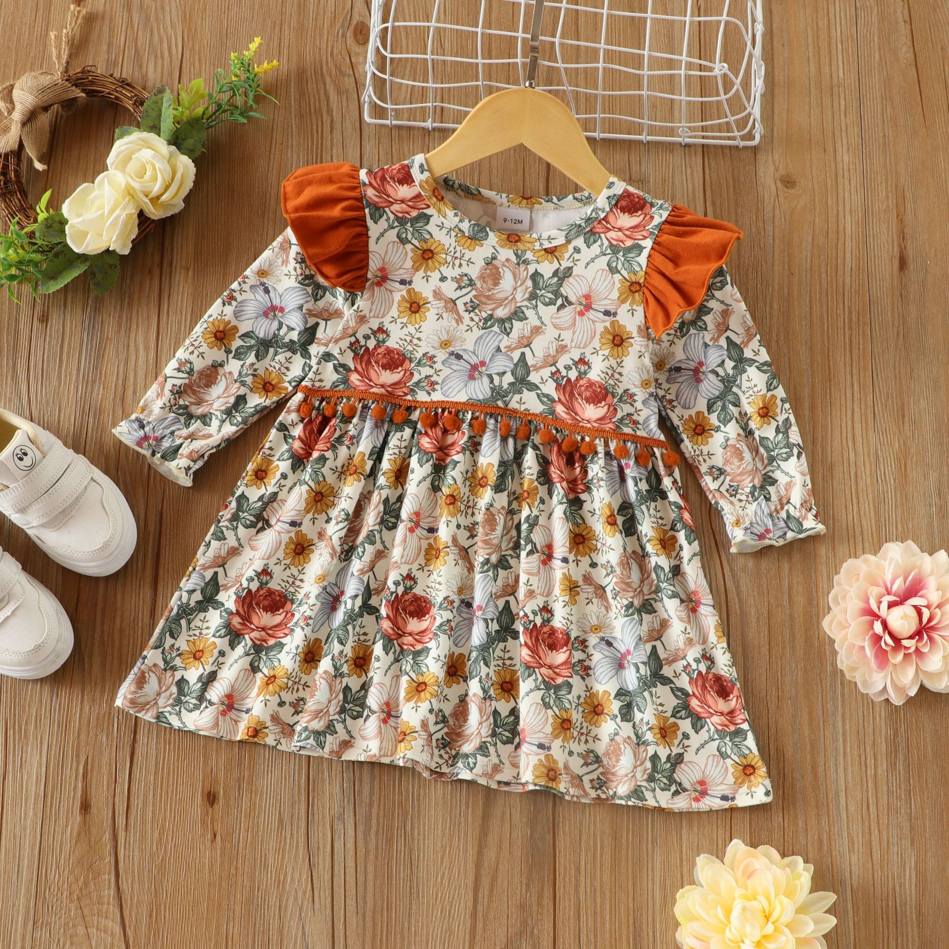 Pastoral Flower Cotton Girls Dresses display picture 3