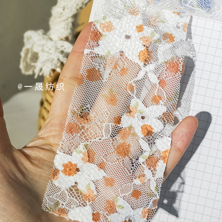 小清新小碎花蕾丝布料微弹力花朵网格底内衣连衣裙旗袍汉服面料