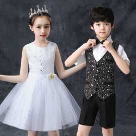 六一儿童合唱演出服中小学生诗歌朗诵礼服男女童大合唱比赛表演服