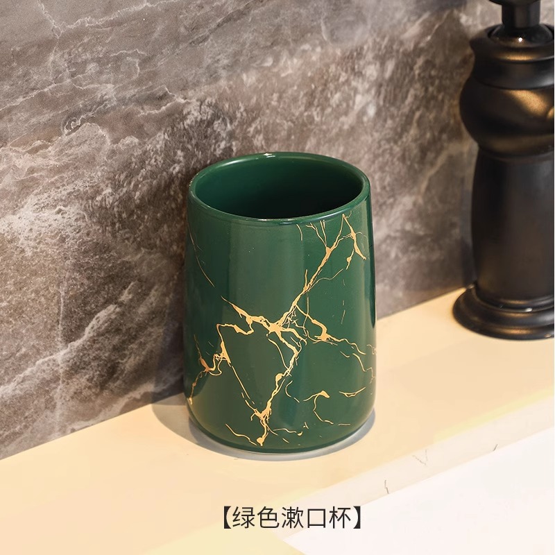 Taza de lavado de lujo ligero, taza de cepillo de dientes, botella de loción, botella de loción, frasco de dientes doméstico, juego de lavado, taza de cepillo de dientes de cerámica