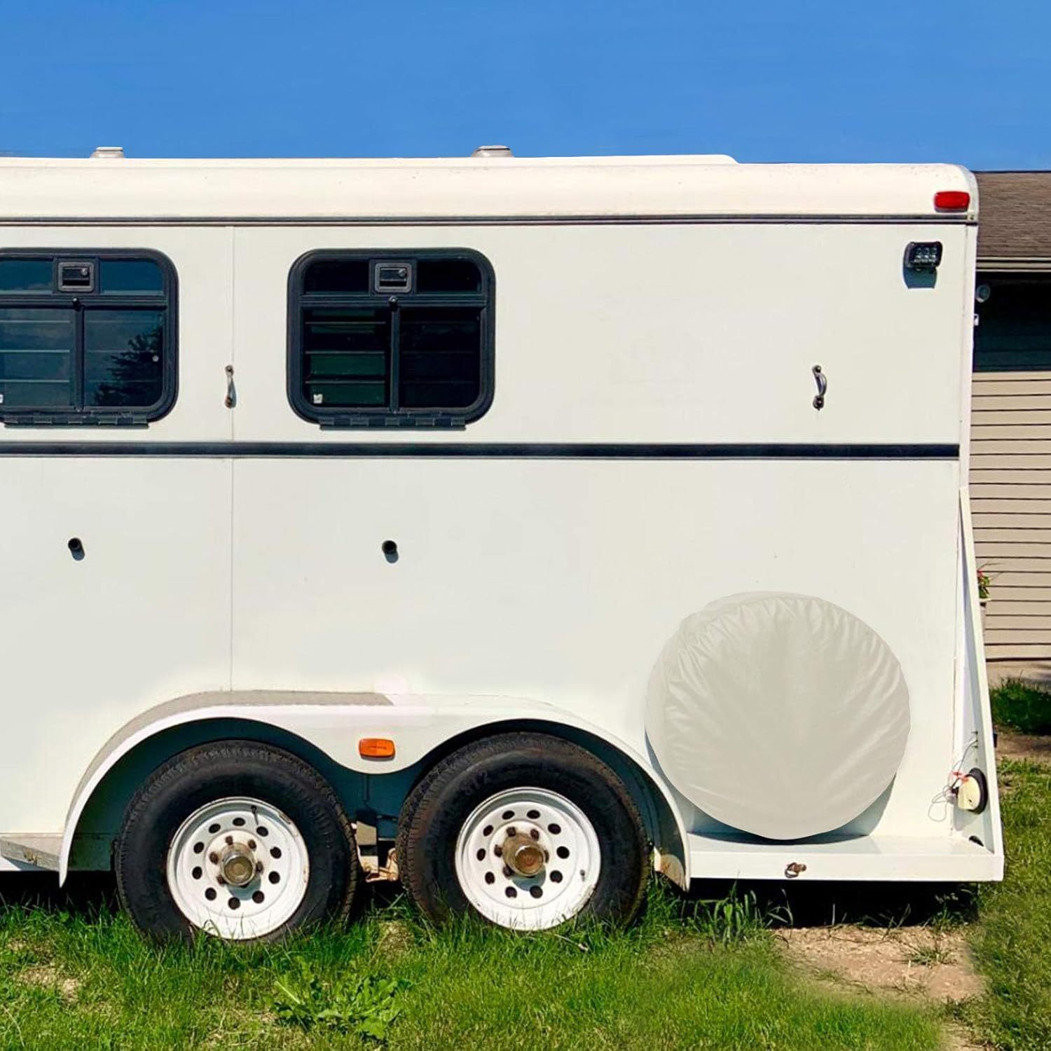 For RV Tire Cover Black Spare Tire Cover PVC Leather White Wheel Tire Cover Tire Protective Cover