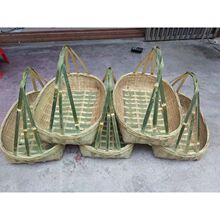 竹编拜神篮家用大号竹篮子带提手水果篮提菜篮收纳筐竹制品