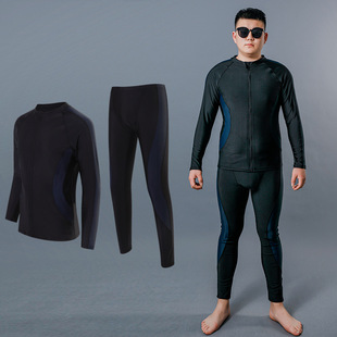 Men's swimsuit fat man plus size 200kg split zipper short sleeve five swimming trunks surfing sports hot spring swimsuit