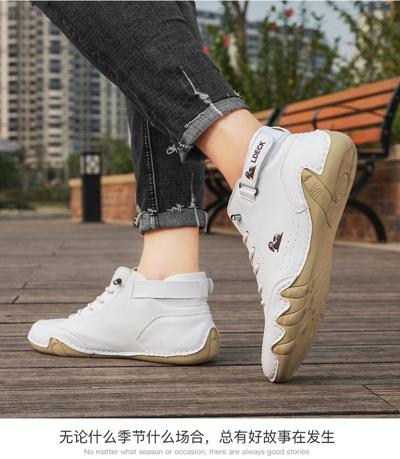 Bốt Martin nam cổ cao dáng bạch tuộc, giày bốt ngắn da lộn gót bằng — C8008 kaki, C8008 màu xám, C8008 màu đen, F8008 màu hồng chi tiết 14
