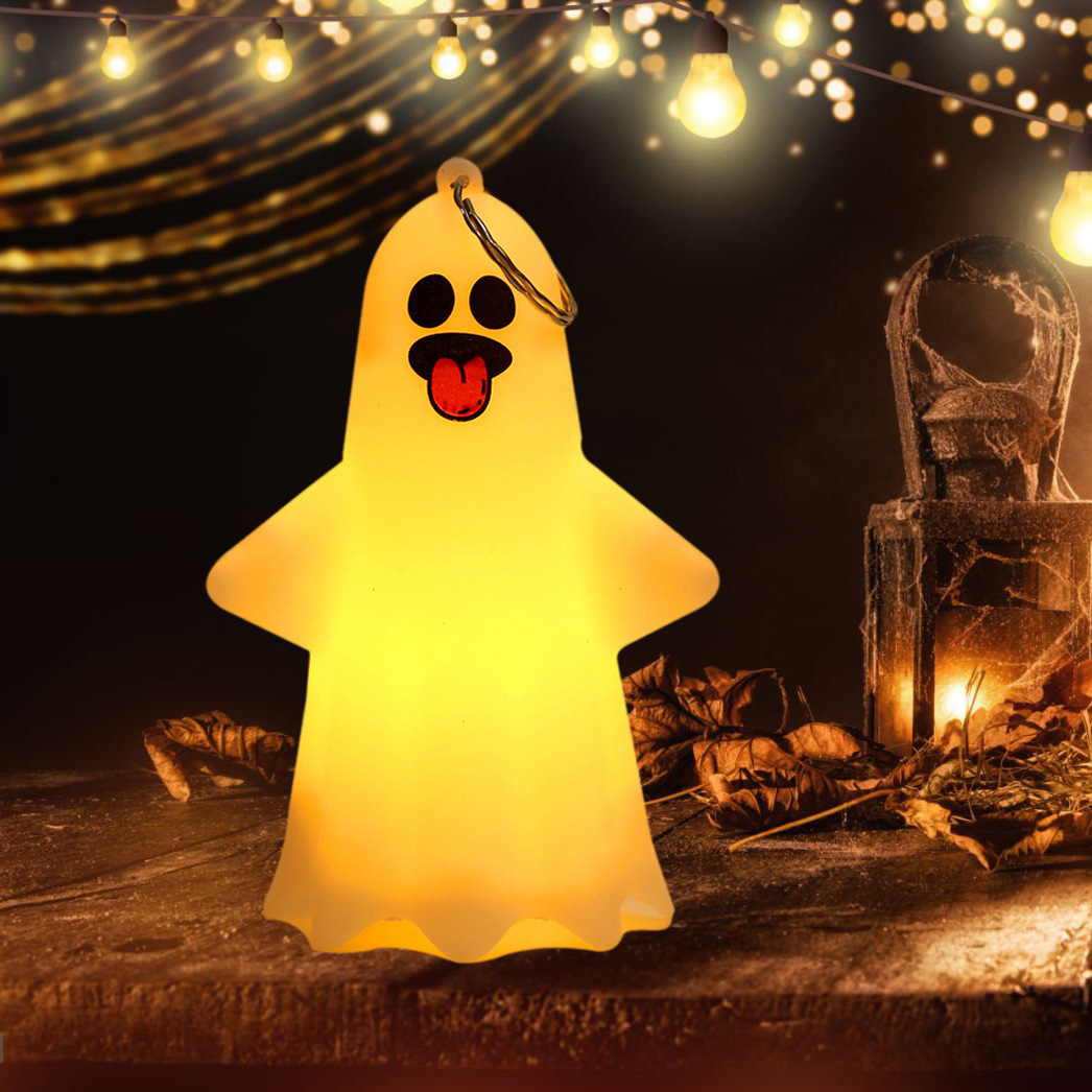 Halloween transfronterizo iluminado fantasma colgante decoración de Halloween fantasma fiestas accesorios iluminados