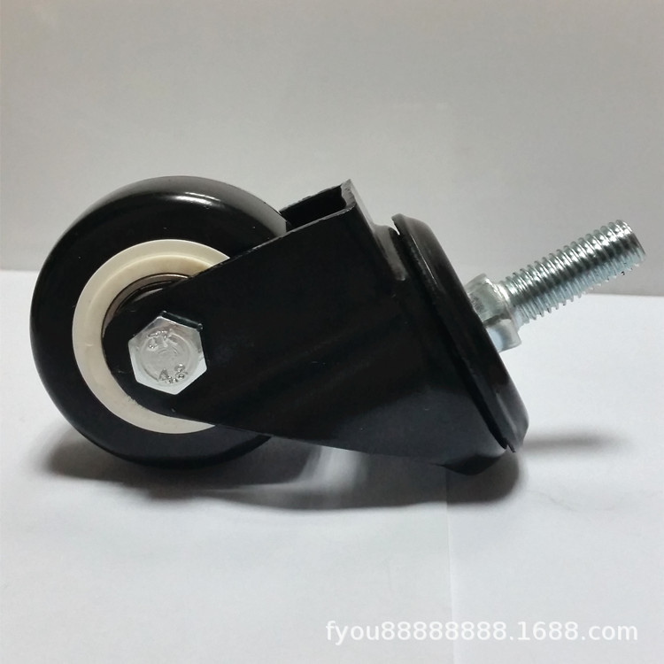 黑色金钻脚轮 丝杆万向轮带刹车轴承家具轮子1.5寸2寸3寸金钻脚轮