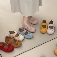 蝴蝶结纯色搭扣单鞋女2025夏季新款百搭时尚芭蕾舞鞋可爱圆头女鞋