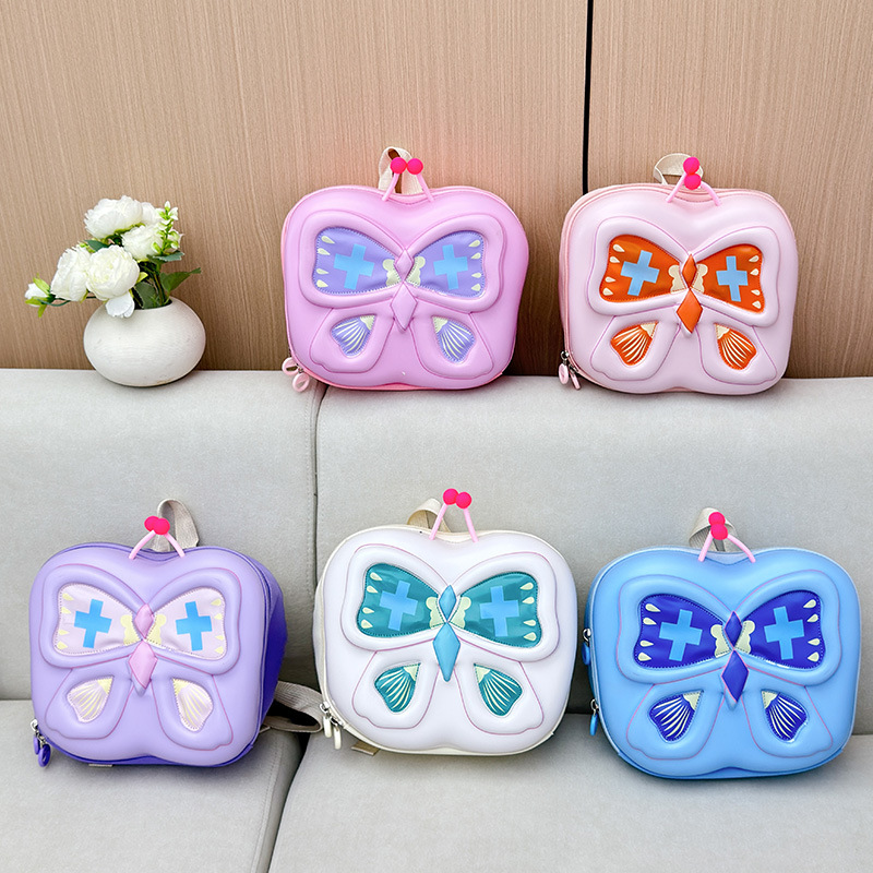 Mochila de jardín de infantes para bebés, linda mariposa, cáscara de huevo ligera, mochila para niños y niñas, mochila para niños nueva