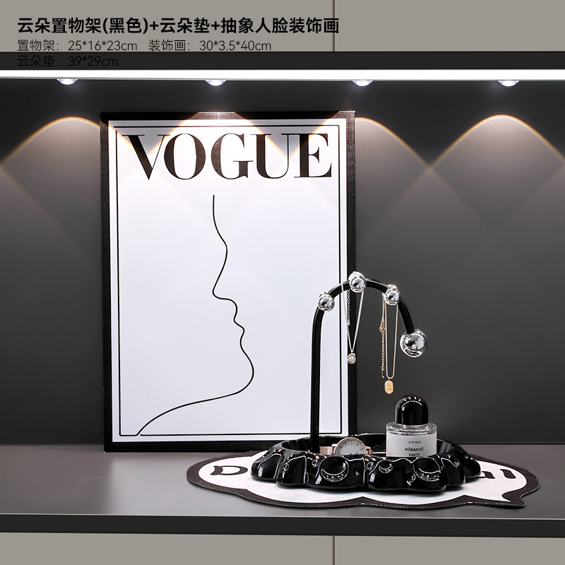 玄関ドアクラウド収納トレイ装飾品リビングルームデスクトップカレンダー装飾品ライト高級ハイエンドホーム|undefined
