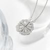 Small design pendant, necklace heart shaped, double wear, flowered, trend of season, four-leaf clover