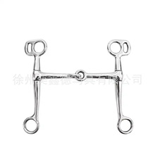 不锈钢H型马衔铁两节链接马嚼子西部马术水勒口衔调教赛马具专用